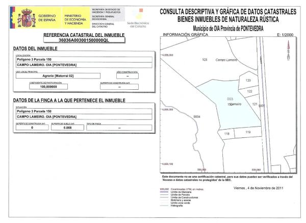 Terreno en camino Baiona - a Guarda, km 25