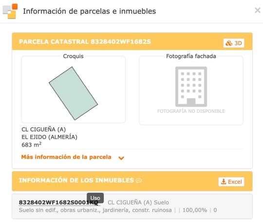 Terreno en calle Cigüeña