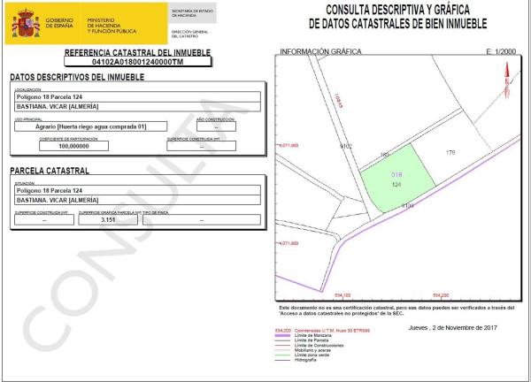 Terreno en carretera las Losas s/n