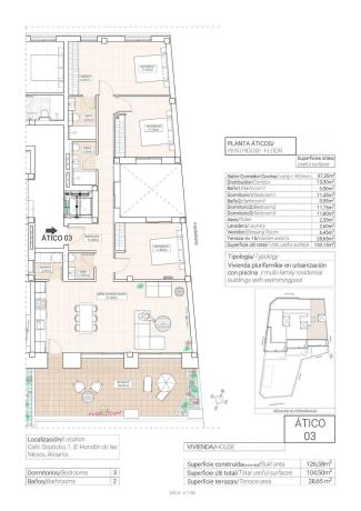 Ático en Hondón de las Nieves