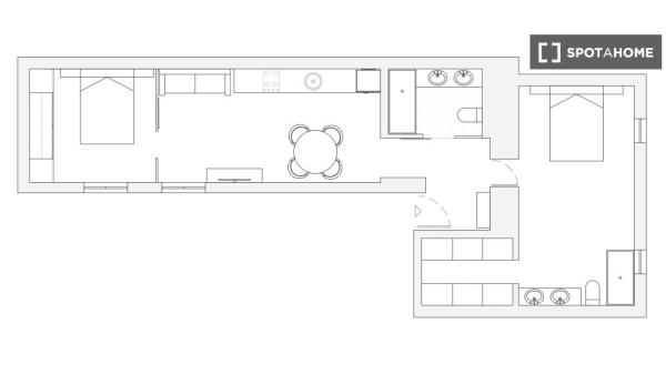 Apartamento de 2 dormitorios en alquiler en Universidad, Madrid