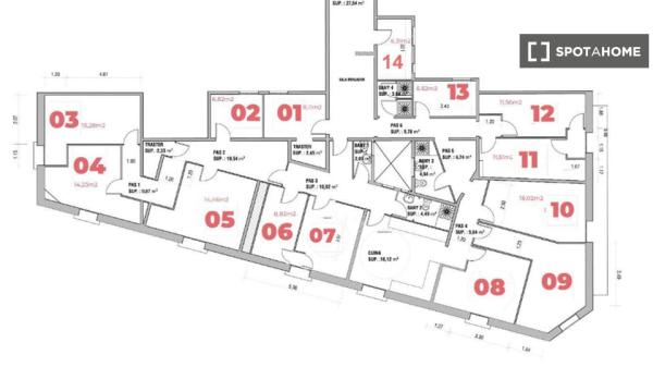 Chambre à louer dans une colocation de 14 chambres à El Raval