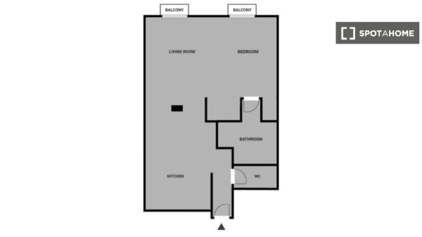 1-Zimmer-Wohnung zur Miete in Cortes, Madrid